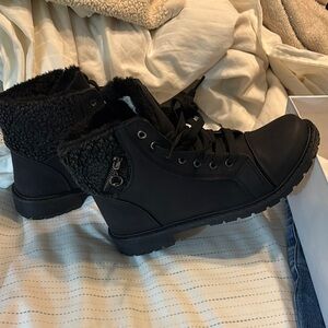 Black Fur-Lined Boots